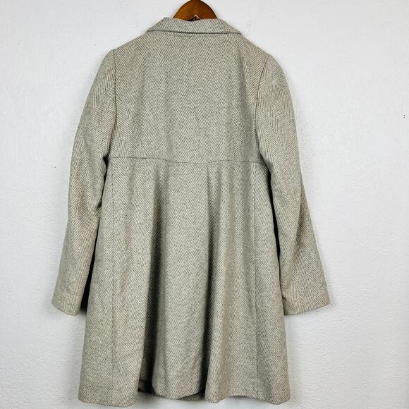 Zara Woman Empire Waist Trench Jacket Herringbone Mock Collar - S - Picture 3 of 4
